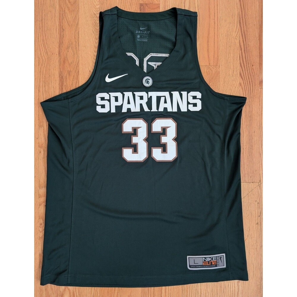 Men's Nike Michigan State Spartans Hyper Elite #33 Basketball Jersey Large